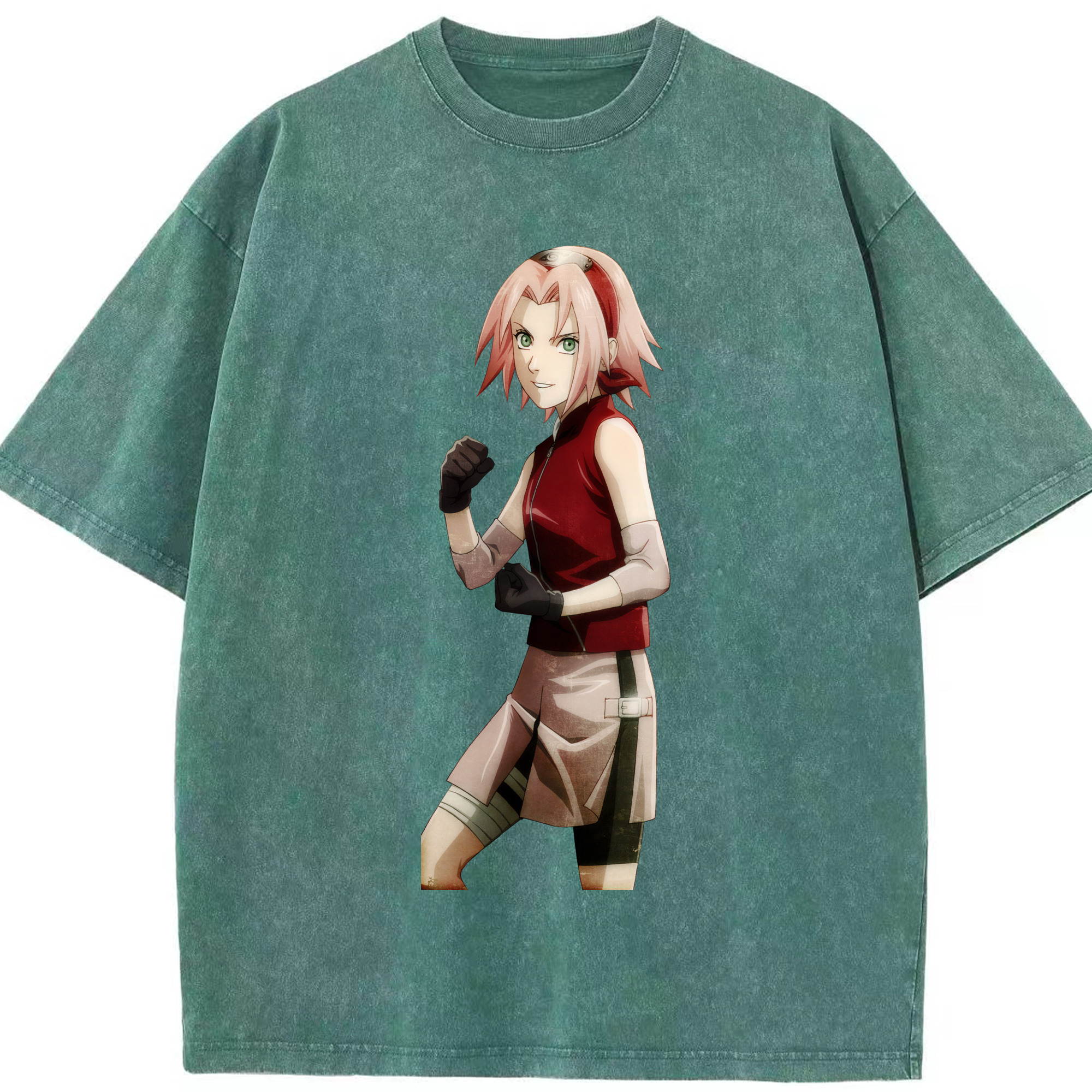 （画像用） NARUTO -ナルト- 春野サクラ Haruno Sakura 綿100% ヴィンテージ風 半袖Tシャツ（フロントプリント）